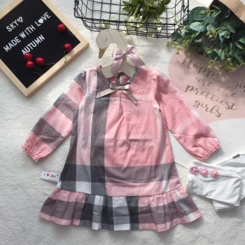 Váy kẻ đuôi cá dài tay size 3-7